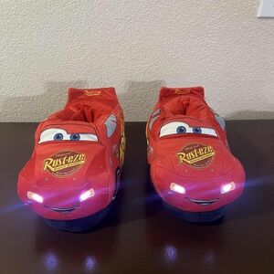 Disney Cars Lightning McQueen Plush Slippers - Red and Black